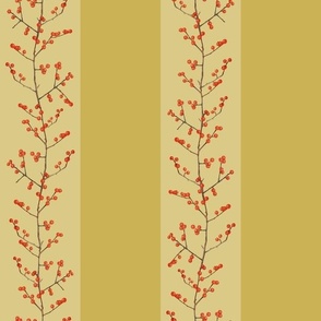 WINTERBERRY STRIPE - THE CARDINAL WOODS COLLECTION (GOLD)