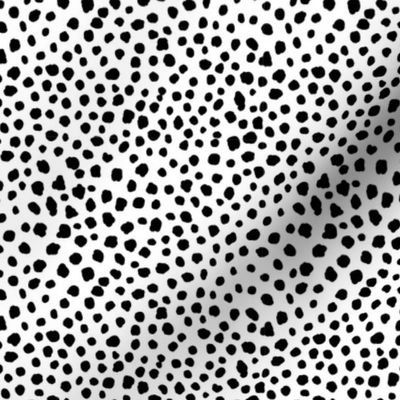Minimalist spots and speckles panther animal skin abstract minimal cheetah dots black on white monochrome SMALL 