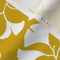 Asia Ginkgo Leaves white ´n mustard - medium