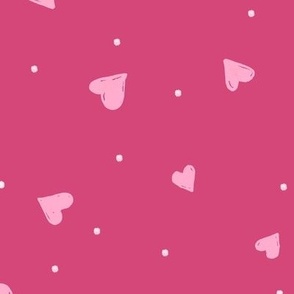 Pink Scattered Watercolour Hearts 12in