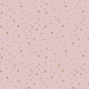 Abstract golden polka dot pastel pink background