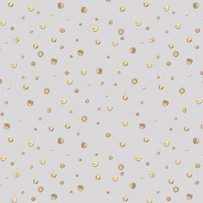 Abstract golden polka dot pastel grey background