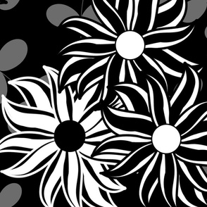Monochrome Flower Wallpaper