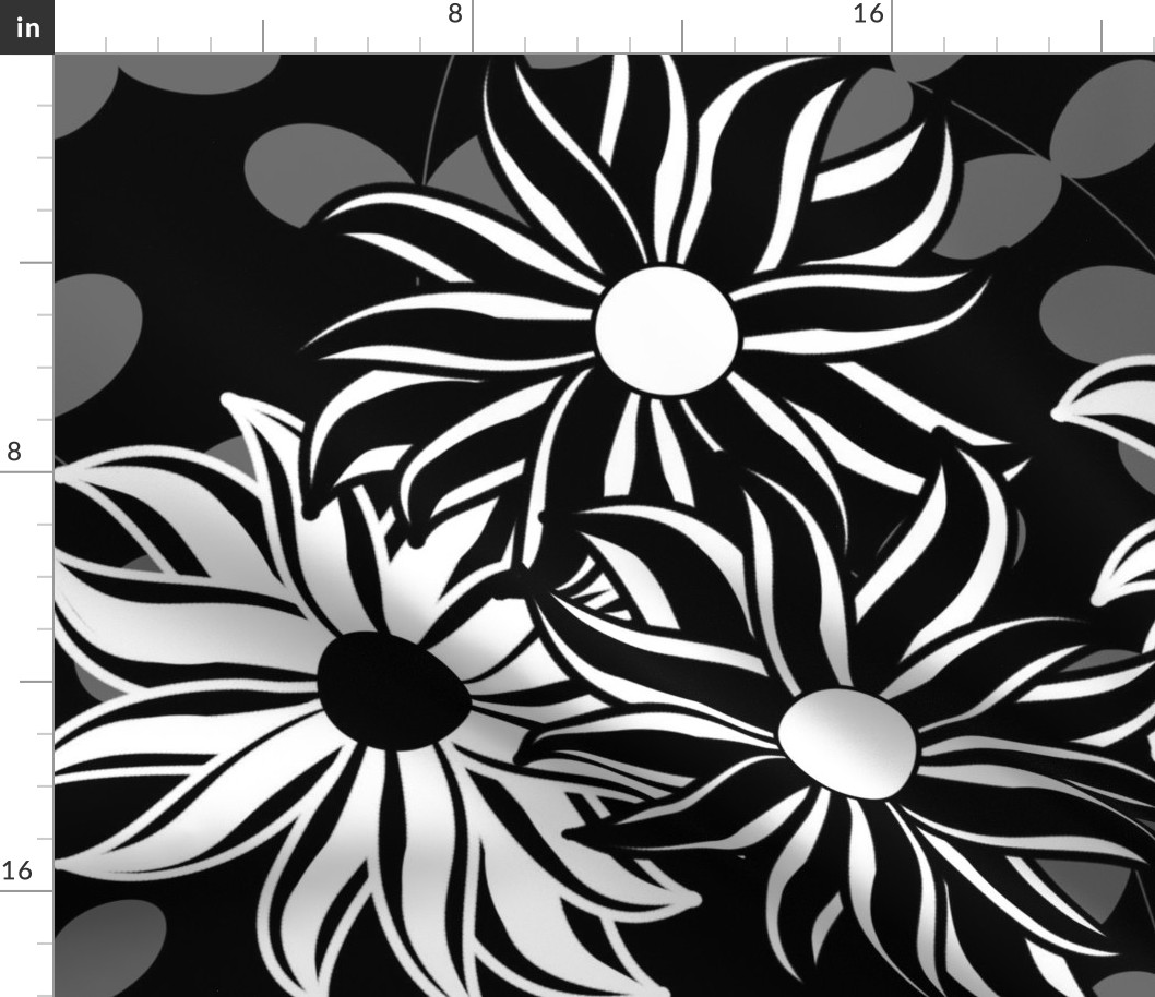 Monochrome Flower Wallpaper