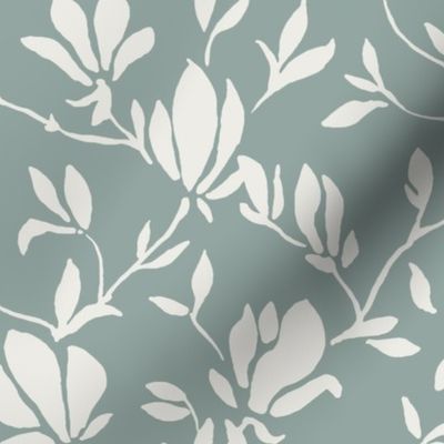 Flora - Large - dark sage green background