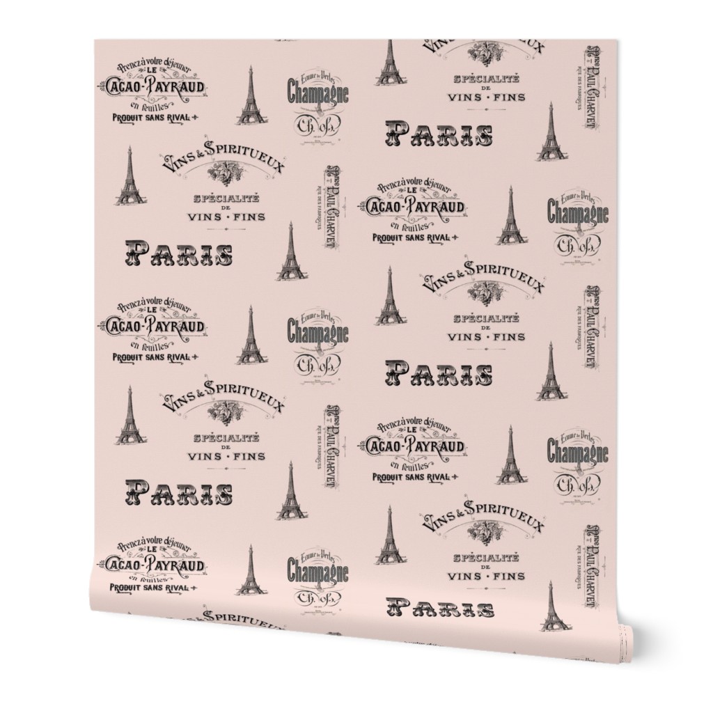 Paris Labels Collage Pink