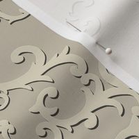 Baroque style damask ornamental beige colored pattern