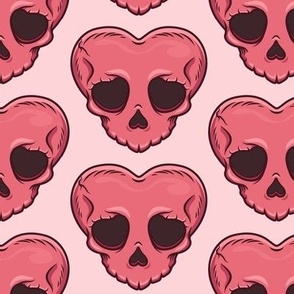 Pink Skull Hearts