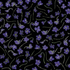 Violets Scatter Small - Black