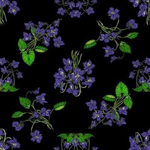 Violet Bouquets Small - Black