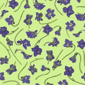 Violets Scatter Large - Pale Green