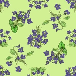 Violet Bouquets Small - Pale Green