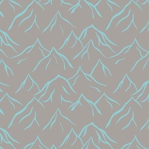 Mountain peak abstract wild life hiking and national park mountain theme blue on slate gray