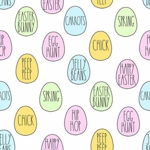 pastel Easter eggs fabric - modern farmhouse style, farmhouse easter