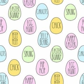 small pastel Easter eggs fabric - modern farmhouse style, farmhouse easter