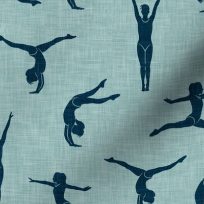 Gymnastics - gymnast - blue on blue - LAD22
