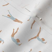 (small scale) Gymnastics - gymnast - light blue leotard - LAD22