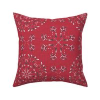 Silvery Gray and Red Western Style Kaleidoscope