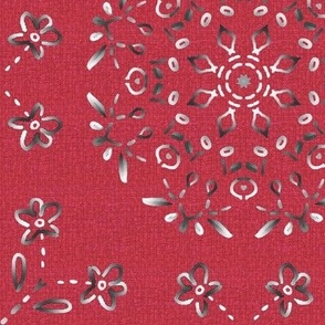 Silvery Gray and Red Western Style Kaleidoscope