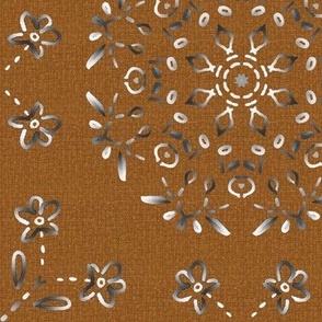 Silvery Gray and Cocoa Brown Western Style Kaleidoscope