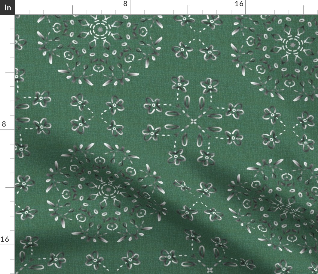 Silvery Gray and Green Western Style Kaleidoscope