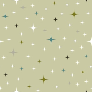 Retro Star Tossed--Green / Large