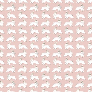 white rabbits on pink