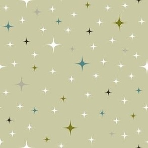 Retro Star Tossed--Green / Small