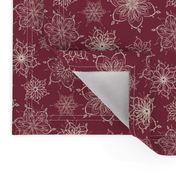 Snowflakes on Cranberry Red