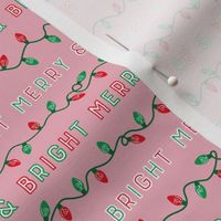 Christmas Lights - Merry and Bright - Pink