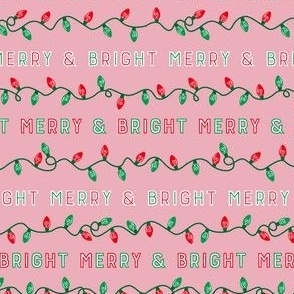 Christmas Lights - Merry and Bright - Pink