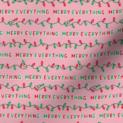 Christmas Lights - Merry Everything - Pink