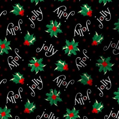 Retro Christmas Holly Jolly - Starburst - Holly Berries