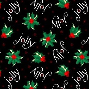 Retro Christmas Holly Jolly - Starburst - Holly Berries