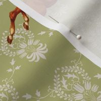 Foxhunters on celadon damask