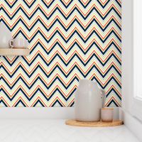 Coral Navy Neon Chevron