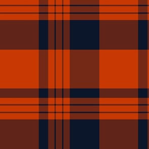 The Orange and the Navy: Big Plaid - 12in x 12in