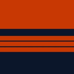 The Orange and the Navy: Big Stripes - Horizontal - 12in x 12in