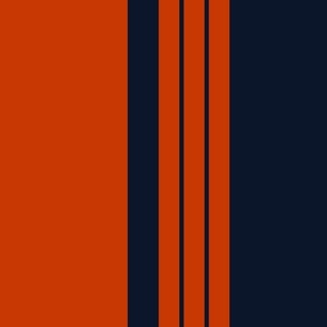 The Orange and the Navy: Big Stripes - Vertical - 12in x 12in