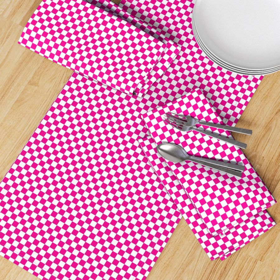 neon pink pops checker half inch