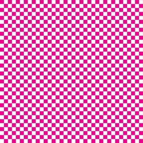 neon pink pops checker half inch