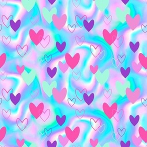Heartthrob Pink and Purple on Iridescent Swirls by Brittanylane