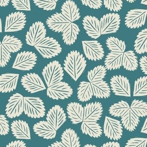 Strawberry Picnic Mini Collection - Scattered Leaves Block Print