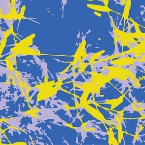 Dandelion Seed Abstract - Sky Blue Canary Yellow