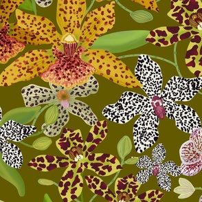 LARGE ANIMAL PRINT ORCHID GOLD