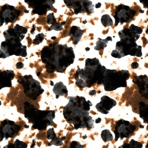 Cow tie dye pattern. Black, brown and white