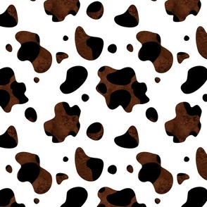 Cow  black, brown and white pattern