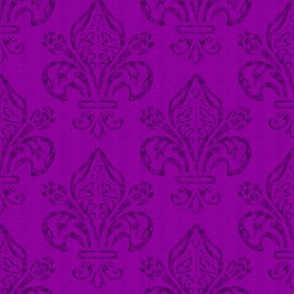 Purple Fleur de Lis Mardi Gras - 12 inch
