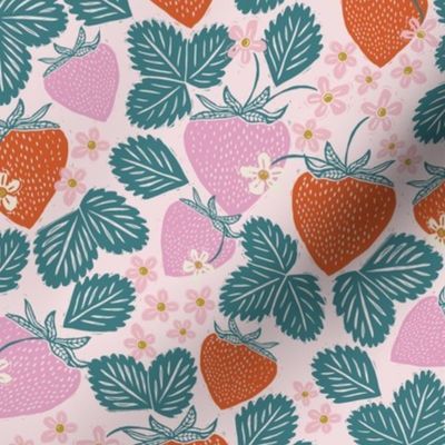 Strawberry Picnic Mini Collection - Strawberry Field Block Print