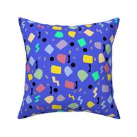 80s Geometric Shapes Blue